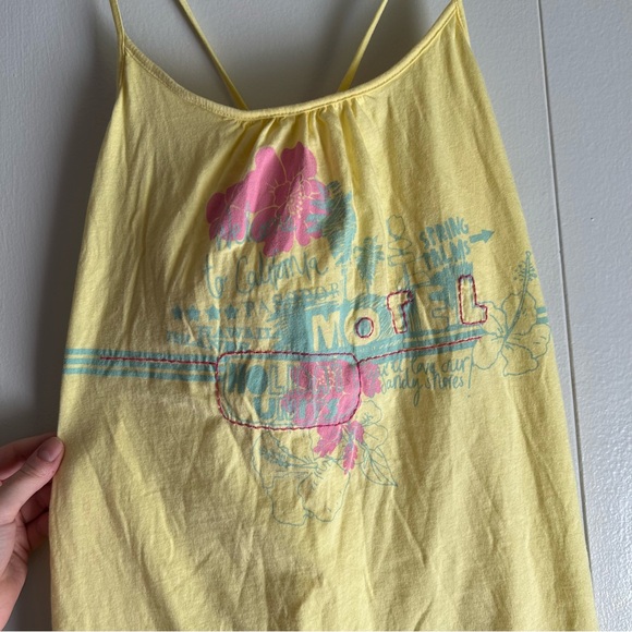 If It Were Me Y2K Style Yellow Cross Back California Cami Dress Cotton Medium - Picture 2 of 7